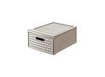 Schubladenbox Rotho COUNTRY, Volumen 8,3 l, 1 herausnehmbares Schubfach, stapelbar, L 350 x B 260 x H 145 mm, Polypropylen, cappuccino
