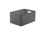 Aufbewahrungskorb Rotho COUNTRY, Volumen 11 l, Format A5+, stapelbar, ohne Deckel, L 328 x B 238 x H 160 mm, PP, anthrazit