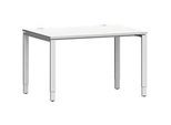 Schäfer Shop Genius Schreibtisch Modena Flex, Rechteck, 4-Fuss Rechteckrohr, B 1200 x T 800 x H 650-850 mm, lichtgrau/weissaluminium