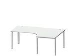 Schäfer Shop Genius Winkelschreibtisch MODENA FLEX 90°,Ansatz rechts, B 2000 mm, lichtgrau