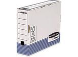 Archivschachteln BANKERS BOX® Serie System, bis A4, Klappdeckel & Beschriftungsfeld, B 85 x T 265 x H 327 mm, FSC®-Recyclingpappe, blau-weiss, 10 Stück