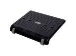 Fussstütze MAUL MAULstandard, höhen- & neigungsverstellbar, rutschhemmend genoppte Stellfläche mit 450 x 353 mm, Gummifüsse, Kunststoff, schwarz