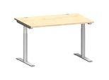 Schäfer Shop Genius Schreibtisch MODENA FLEX, T-Fuss-Rundrohr, B 1200 x T 800 mm, ahorn/weissalu