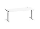 Schäfer Shop Genius Schreibtisch MODENA FLEX, T-Fuss-Rundrohr, B 1800 x T 800 mm, weiss/weissalu