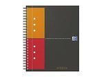 Collegeblock Oxford International Activebook, 80 Seiten, DIN A5+, kariert, 10-fach gelocht, Rand links, Optik Paper®, Doppelspiralbindung