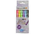 WEDO Kreativmarker-Set Gold + Outline, Goldlackstifte mit farbiger Umrandung, Rundspitze, assortiert, versch. Farben, 6 Stk.