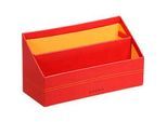 Rhodia Briefhalter, 2 Fächer, mit Trennwand, Kunstleder, 250 x 100 x 140 mm, mohnrot