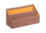 Rhodia Briefhalter, 2 Fächer, mit Trennwand, Kunstleder, 250 x 100 x 140 mm, rosenholz