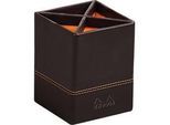 Rhodia Stifteköcher, Kunstleder, 4 Fächer, 80 x 80 x 110 mm, schwarz