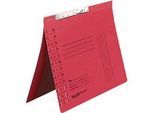 Pendelhefter Falken, Format A4, für bis zu 200 Blatt, Schlitzstanzung, Behördenheftung, Recycling-Karton, rot, 50 Stück