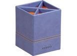 Rhodia Stifteköcher, Kunstleder, 4 Fächer, 80 × 80 × 110 mm, saphir