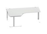 Schäfer Shop Genius Winkelschreibtisch MODENA FLEX 90°, Ansatz links, C-Fuss-Rundrohr, B 2000 mm, lichtgrau