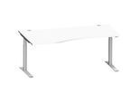 Schäfer Shop Genius Freiformschreibtisch MODENA FLEX, Ansatz links, weiss