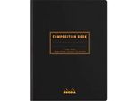 Rhodia Composition Book Notizheft, 80 Blatt, DIN B5, 80g/m², Fadengebunden, kariert, schwarz