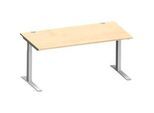 Schäfer Shop Genius Schreibtisch MODENA FLEX, C-Fuss-Rechteckrohr, B 1600 x T 800 mm, Ahorn/weissalu