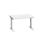 Schäfer Shop Genius Schreibtisch MODENA FLEX, C-Fuss-Rechteckrohr, B 1200 x T 800 mm, lichtgrau/weissalu