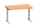 Schäfer Shop Genius Schreibtisch MODENA FLEX, C-Fuss-Rechteckrohr, B 1200 x T 800 mm, Buche/weissalu