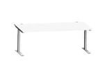 Schäfer Shop Genius Schreibtisch MODENA FLEX, C-Fuss-Rechteckrohr, B 2000 x T 1000 mm, weiss/weissalu