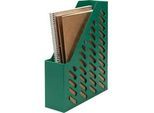 Stehsammler KARMA, DIN A4/C4, 100% Recyclingmaterial, B 76 x T 246 x H 315 mm, H vorne: 148 mm, öko-grün