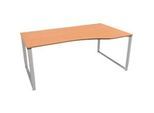 Schäfer Shop Genius Freiformschreibtisch MODENA FLEX, Bügelfuss, manuell höhenverstellbar, Ansatz rechts, B 1800 mm, Buche-Dekor
