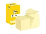 POST-IT Haftnotizen Super Sticky Z-Notes R330, 76 x 76 mm, wiederablösbar, cellophanfrei verpackt, 12 x 100 Blatt, gelb