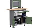 Computerschrank Bedrunka+Hirth Mobile Office 2, mobil, Monitorgehäuse, Buche-Multiplex-Platte, 1 Schub/2 Fächer/Flügeltüren, B 1200 x T 700 x H 1796 mm
