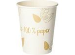 Trinkbecher Papstar Pure Zero, Einweg, 0,2 l, Ø 80 x H 92 mm, zu 100 % biologisch abbaubar & aus FSC®-zertifizierter Pappe, cremefarben, 50 Stück