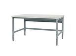 Packtisch Bedrunka+Hirth Komfort, Grundtisch, per Klemme höhenverstellbar, bis 200 kg, MDF-HPL-Arbeitsplatte, B 2000 x T 750 mm