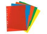 herlitz Ringbuchregister, DIN A4, blanko, Eurolochung, Polypropylen-Folie, farbsortiert, 5-teilig