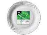 Pappteller Papstar Pure, Einweg, rund, Ø 230 mm, lebensmittelecht, FSC®-zertifiziert & kompostierbar, weiss, 6 x 100 Stück