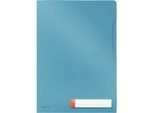Leitz® Sichthülle Cosy Privacy, blickdicht, A4-Format, für bis zu 40 Blatt, mit Beschriftungsschild, 3 Stück, blau