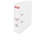Ordner Esselte® No. 1, A4, Rückenbreite 75 mm, für ca. 500 Blatt, Hebelmechanik, Rückenschild, Griffloch & Raumsparschlitze, FSC®-Karton, weiss