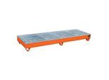 Auffangwanne BAUER AW-4/B/PE mit Gitterrost, 218 l, B 2415 x T 815 x H 255 mm, orange