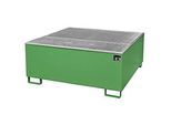 Auffangwanne BAUER AW 1000/PE mit Gitterrost, 1000 l IBC, B 1475 x T 1475 x H 625 mm, grün