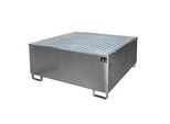 Auffangwanne BAUER AW 1000/PE mit Gitterrost, 1000 l IBC, B 1475 x T 1475 x H 625 mm, verzinkt