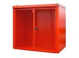 Gasflaschencontainer BAUER GFC-B M3, B 1570 x T 2425 x H 2265, für 45 Gasflaschen, feuerbeständig, abschliessbar, rot
