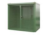 Gasflaschencontainer BAUER GFC-B M3, B 1570 x T 2425 x H 2265, für 45 Gasflaschen, feuerbeständig, abschliessbar, grün