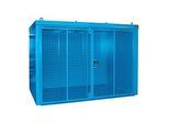 Gasflaschencontainer BAUER GFC-B M4, B 1570 x T 3120 x H 2295, für 60 Gasflaschen, feuerbeständig, abschliessbar, blau