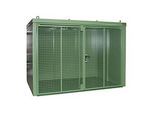 Gasflaschencontainer BAUER GFC-B M5, B 2175 x T 3125 x H 2270, für 96 Gasflaschen, feuerbeständig, abschliessbar, grün