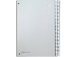 PAGNA Pultordner Silver, für DIN A4, 1 - 31, 32 Fächer, silber metallic