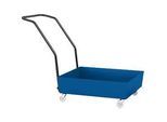 Auffangwanne ASECOS, Stahl, fahrbar, 60 l Auffangvolumen, B 635 x T 810 x H 980 mm, lackiert