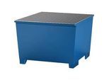 IBC-Station ASECOS, Stahl, mit Gitterrost u. Staplerschuhen, 1000 l Auffangvolumen, B 1350 x T 1300 x H 918 mm, lackiert