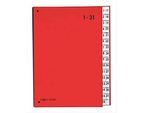 PAGNA Pultordner Color 1 - 31, auch für Überformate, numerisch, Polypropylen, rot