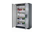 Sicherheitsschrank Typ 90 asecos Q-CLASSIC-90, Flügeltüren, Front asecos Silber, B 1193 x T 615 x H 1953 mm