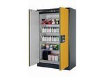 Sicherheitsschrank Typ 90 asecos Q-CLASSIC-90, Flügeltüren, Front Sicherheitsgelb, B 1193 x T 615 x H 1953 mm