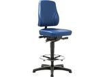 Drehstuhl All-In-One 9631, Aufstiegshilfe und Gleitern, Kunstleder, Skai blau