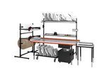 Befestigungsholm für Pack- und Arbeitstisch Rocholz System 2000, 2 Stück, Höhe über Tisch 1085 mm, hellgrau