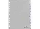 DURABLE PP-Register mit Wechseltaben, Zahlen 1-10, grau