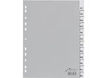 DURABLE PP-Register mit Wechseltaben, Kalender/Zahlen Jan.-Dez./1-12, grau