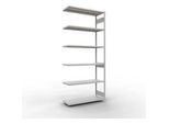 Schulte Lagertechnik Fachbodenregal-Stecksystem MULTIplus 250, Anbauregal, Längenriegel, 3000x1300x500 mm, 7 Böden, lichtgrau